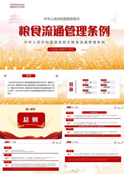 中华人民共和国粮食流通管理条例解读PPT模板
