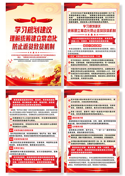 学习规划建立常态化防止返贫致贫机制系列宣传海报