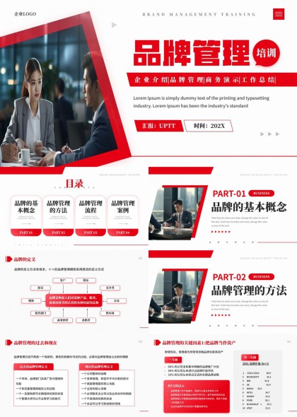 品牌管理培训工作汇报总结PPT模板