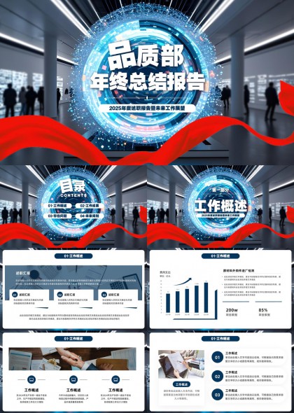 品质部年终总结报告述职规划PPT模板