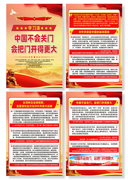 中国不会关门会把门开得更大学习语系列海报