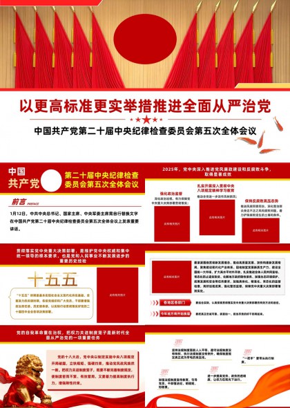 二十届中央纪委五次全会从严治党学习PPT模板