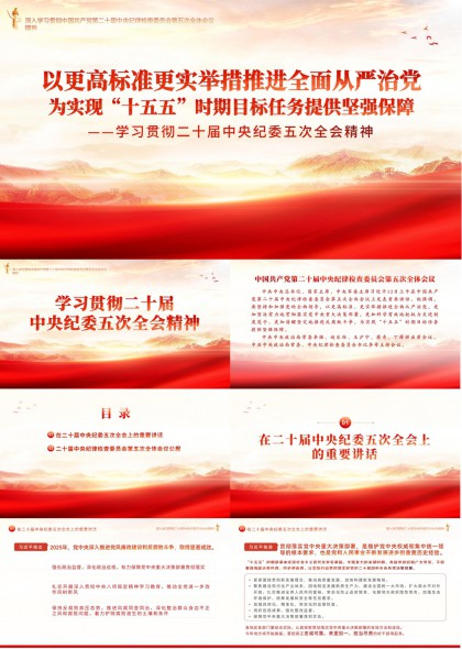 学习贯彻二十届中央纪委五次全会精神PPT模板