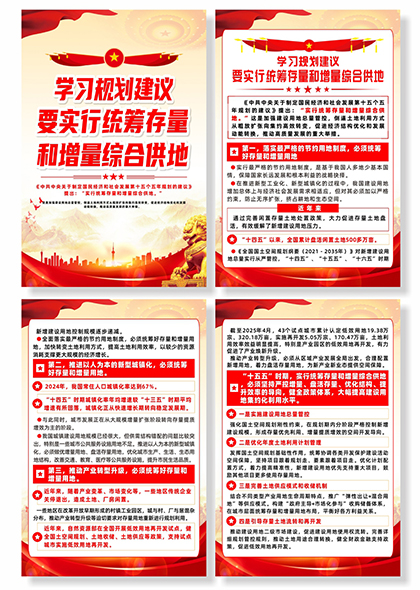 学习规划实行统筹存量和增量综合供地系列海报