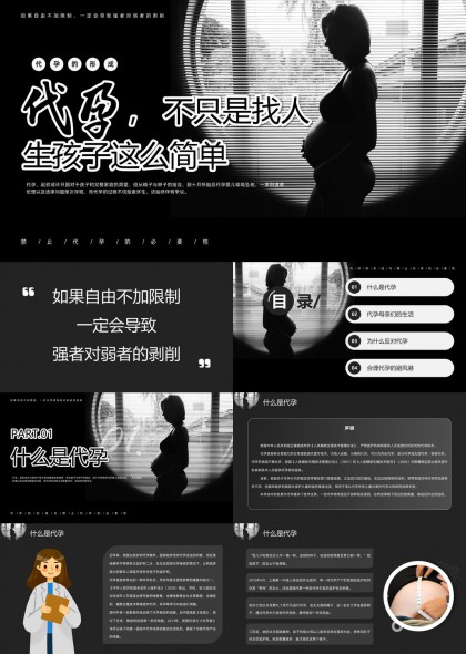 代孕问题深度解析与社会影响探讨PPT模板