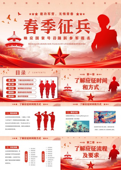 春季征兵政策解读与报名指南PPT模板