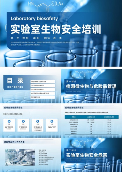 实验室生物安全培训课件PPT模板