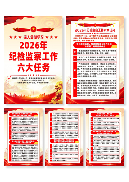 2026年纪检监察工作六大任务宣传系列海报