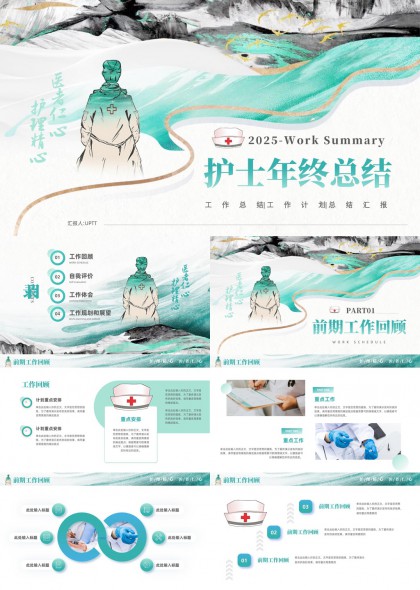 2025护士年终总结汇报自我评价工作规划PPT模板