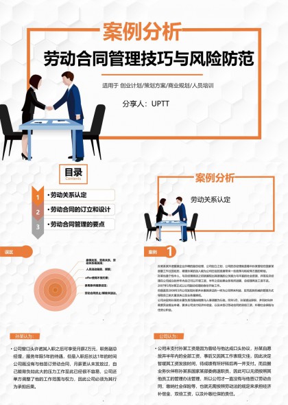 劳动合同管理技巧与风险防范案例分析PPT模板