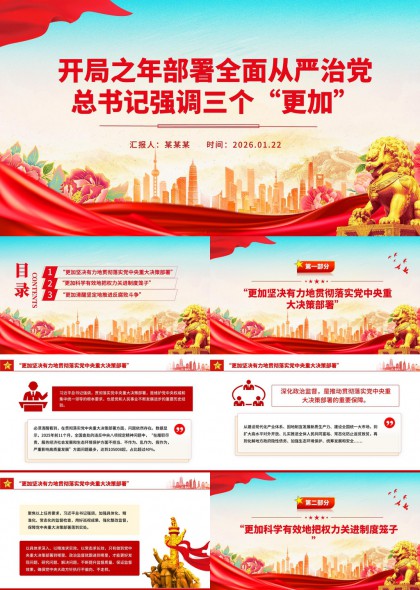 开局之年全面从严治党部署强调PPT模板