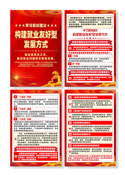 学习规划构建就业友好型发展方式宣传系列海报