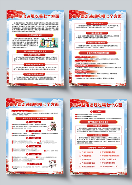 集中整治违规吃喝七个方面学习系列海报