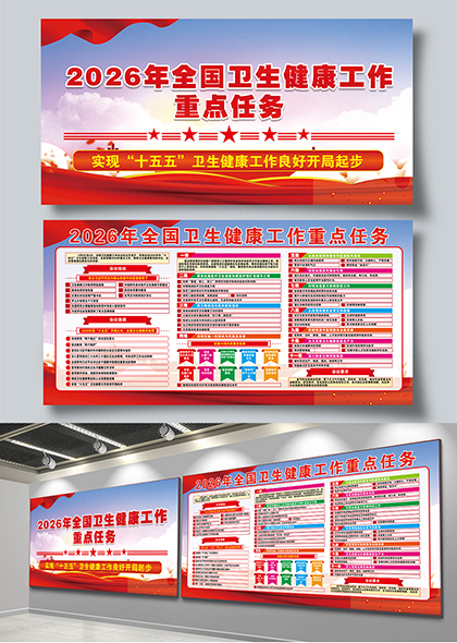 2026年全国卫生健康工作重点任务宣传展板