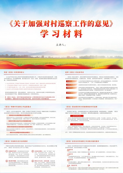 关于加强村巡察工作意见学习材料PPT模板