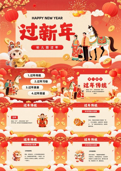 幼儿园春节传统文化教育课件PPT模板