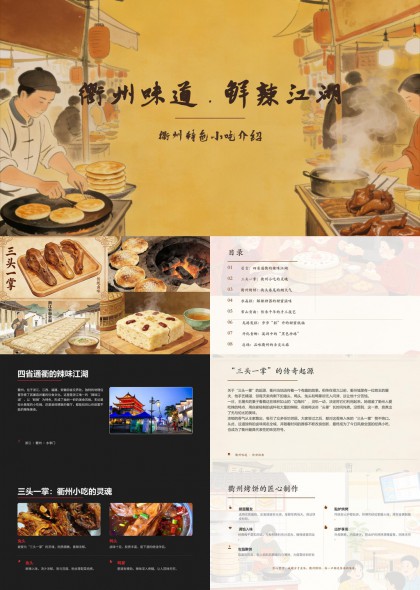 衢州特色小吃文化介绍与传承创新设计PPT模板