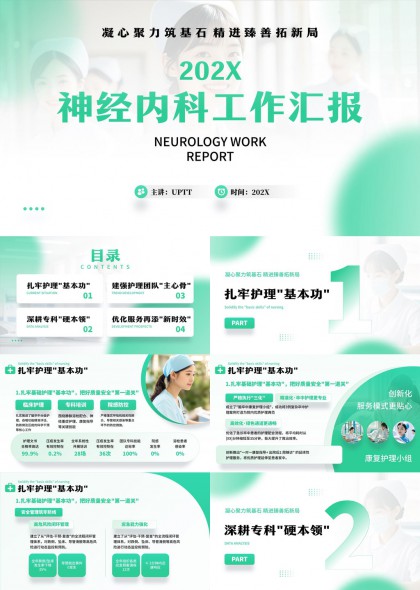 神经内科工作汇报PPT模板