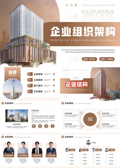 企业组织架构人员部门文化体系PPT模板