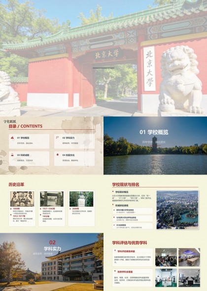 北京大学百年学府介绍PPT模板