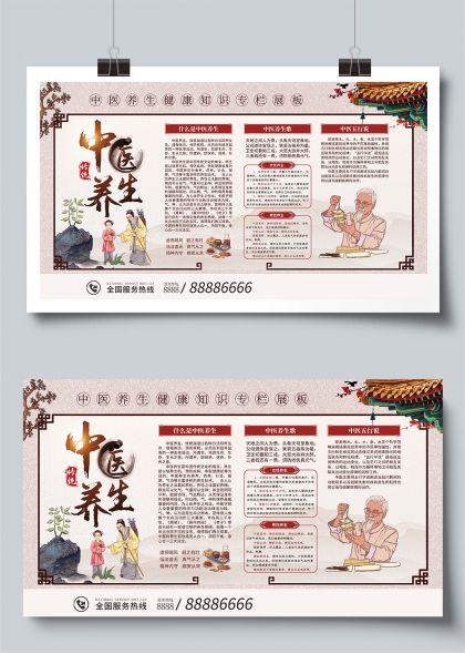 中医养生健康知识专栏展板