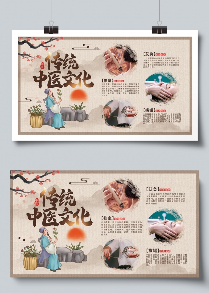 传统中医文化养生疗法展板
