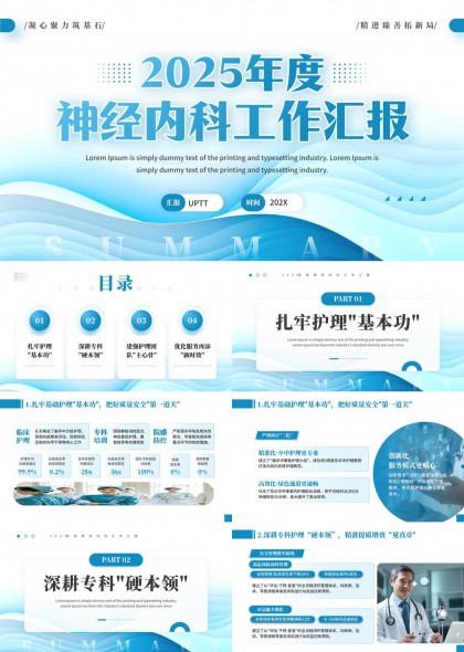 2025年度神经内科工作汇报医疗管理PPT模板
