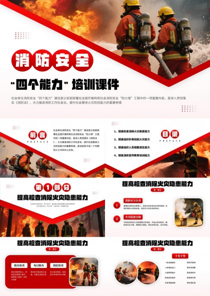 消防安全四个能力培训课件PPT模板