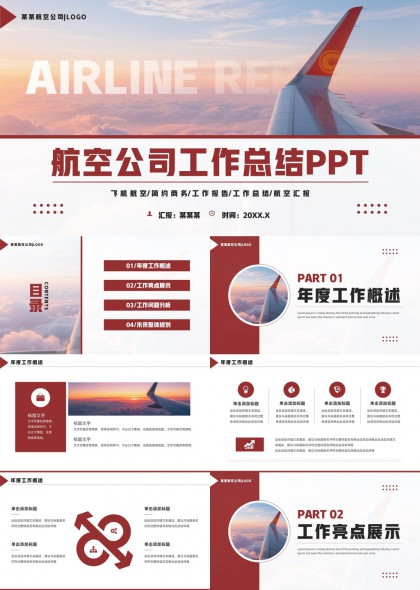 航空业年度总结工作亮点问题分析与未来规划PPT模板