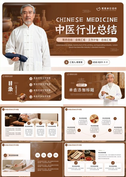 中医行业年终总结业绩汇报工作计划PPT模板