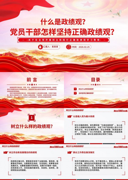 政绩观学习教育党员干部正确履职实践指南PPT模板