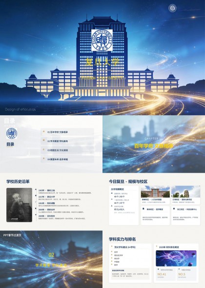复旦大学介绍PPT模板