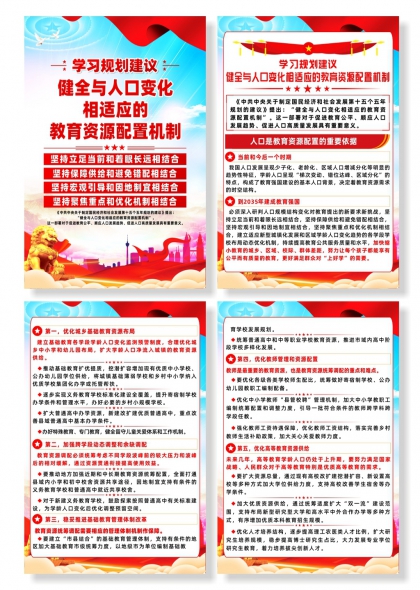 学习规划建议健全人口变化适配教育资源配置机制政策解读海报