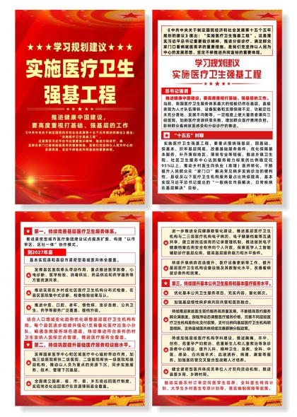 学习规划建议实施医疗卫生强基工程政策宣传海报