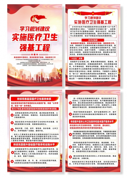 学习规划建议实施医疗卫生强基工程主题宣传海报
