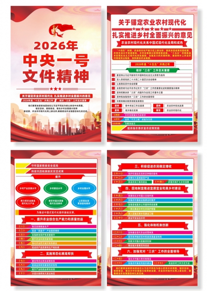 2026中央一号文件精神乡村振兴政策解读海报