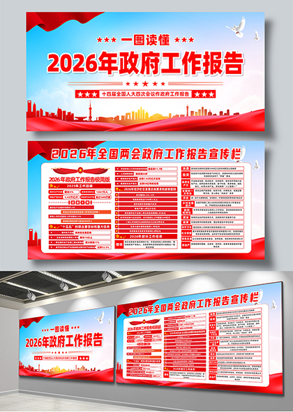 一图读懂2026年政府工作报告宣传栏展板
