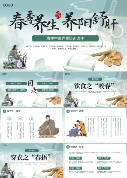 春季中医养生培训指导PPT模板