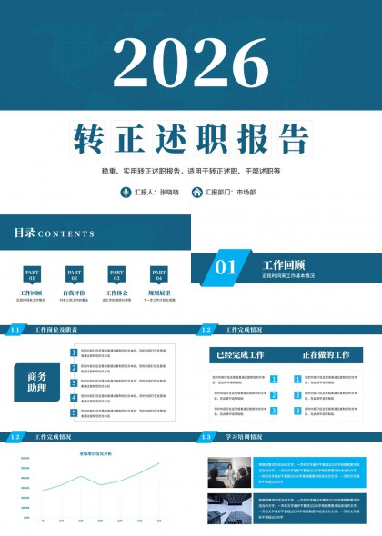 2026年转正述职报告PPT模板