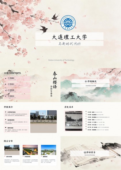 大连理工大学PPT模板