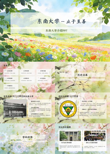 东南大学PPT模板