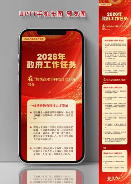 2026年政府工作报告重点任务手机长图海报