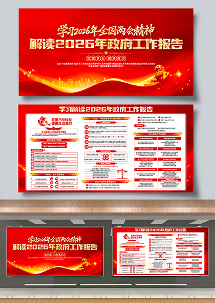 2026年全国两会政府工作报告学习解读展板