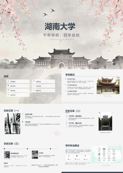 湖南大学PPT模板