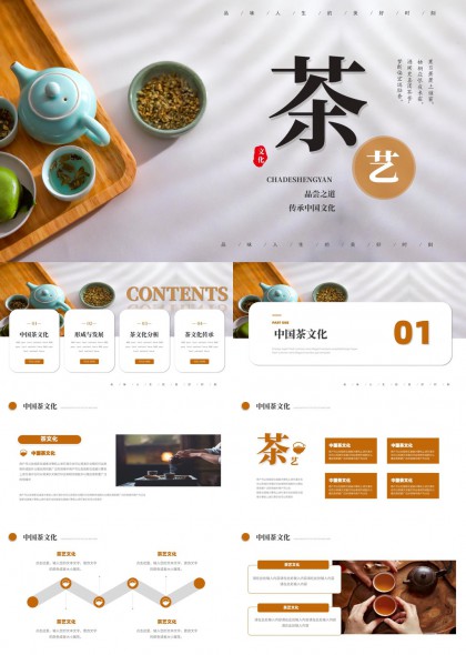 中国茶文化品鉴之道传承与分析讲解PPT模板