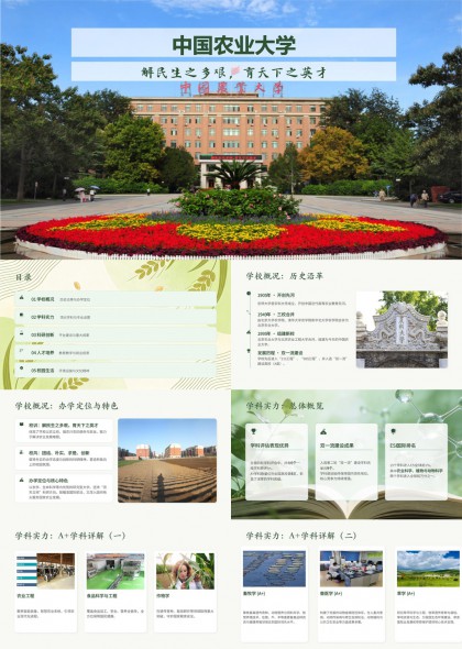 中国农业大学PPT模板