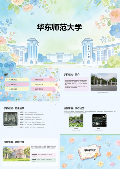 华东师范大学PPT模板