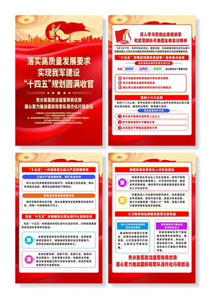 解放军和武警部队代表团全体会议精神系列海报