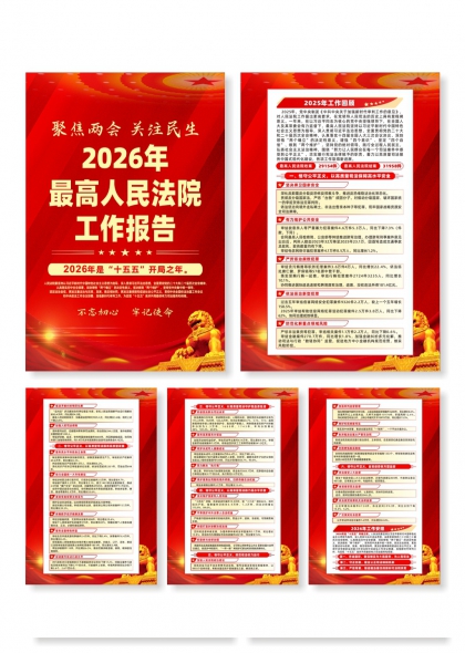 聚焦两会关注民生2026最高人民法院工作报告系列海报