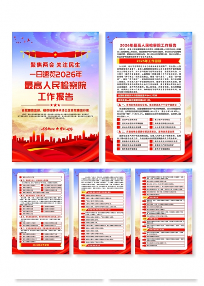 两会聚焦民生2026最高检工作报告宣传系列海报